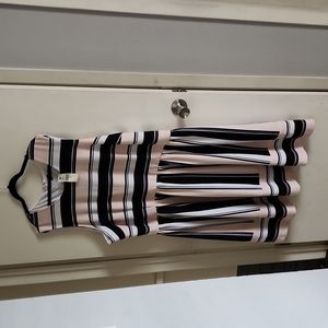 NWT lane Bryant white black and cream stripe dress 26 28